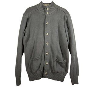 Vintage Mens L Navy Cardigan Sweater Oscar De La Renta Grandpa Core Kurt Cobain